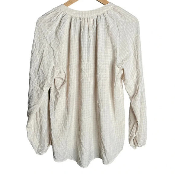 Xirena Farrah Peasant Top Opal Cream Check Size M - Picture 6 of 9